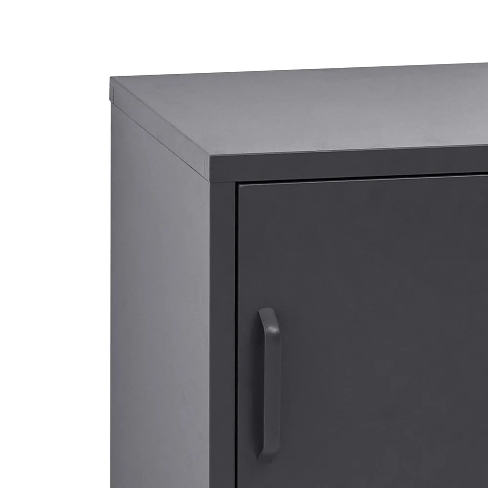 Quesnel Bedside Table Metal Cabinet - Black