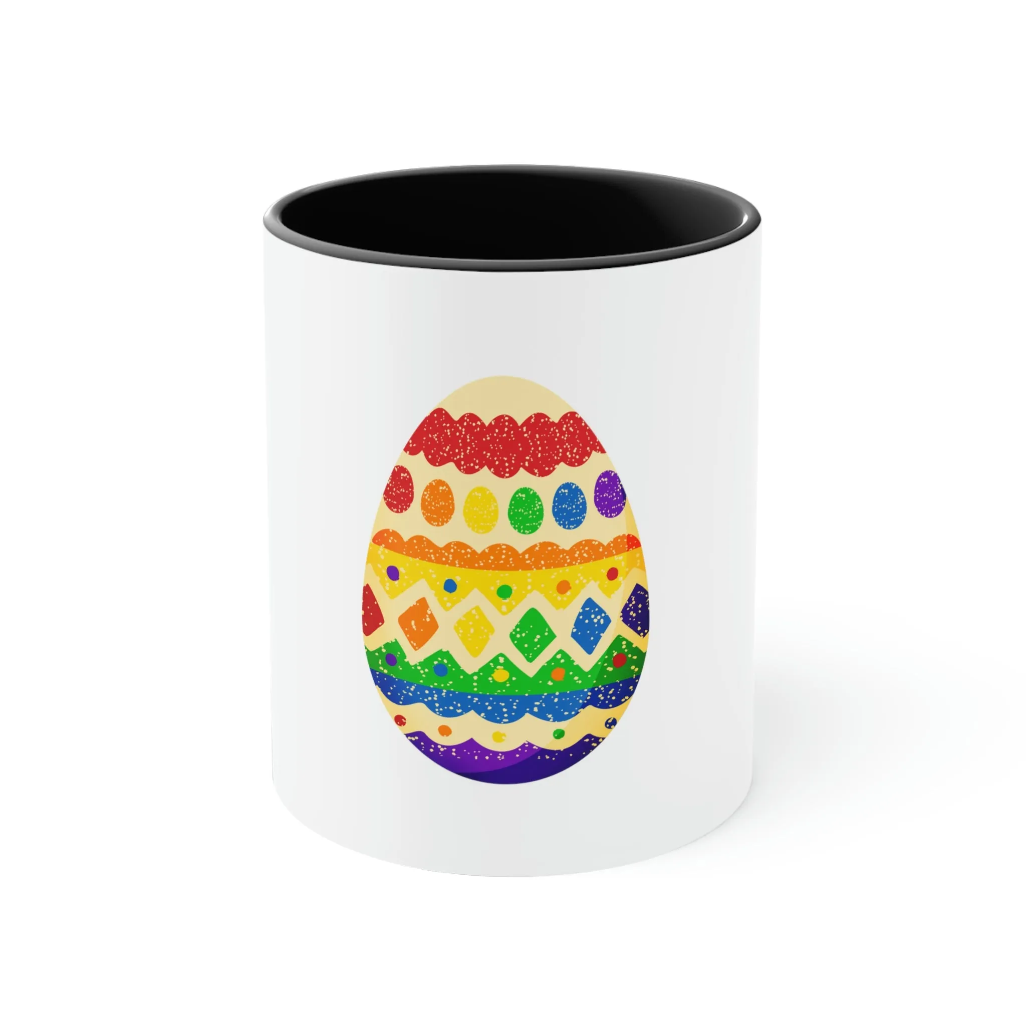 Rainbow Flag Accent Coffee Mug Easter Festival - Easter Egg