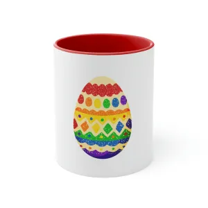 Rainbow Flag Accent Coffee Mug Easter Festival - Easter Egg