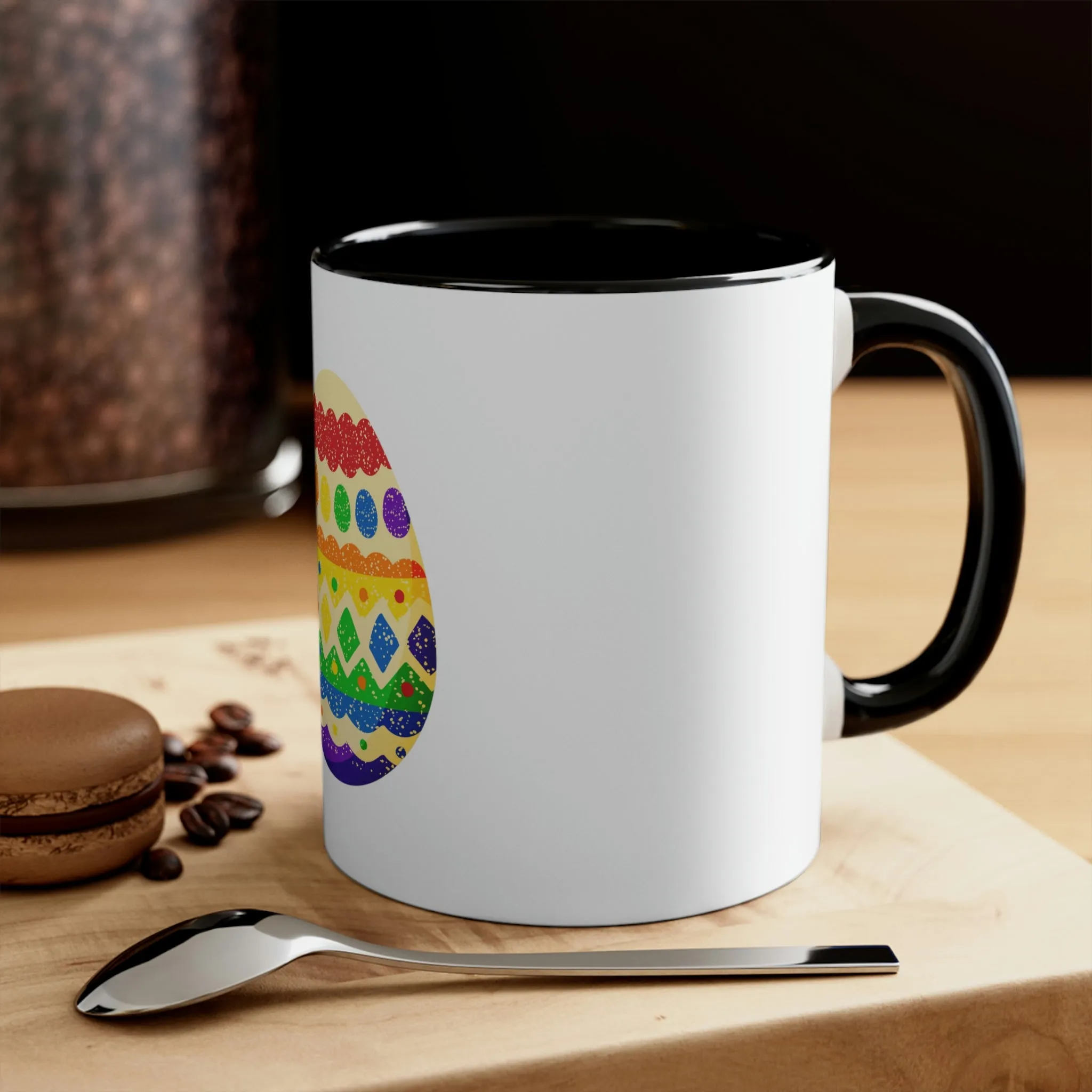 Rainbow Flag Accent Coffee Mug Easter Festival - Easter Egg