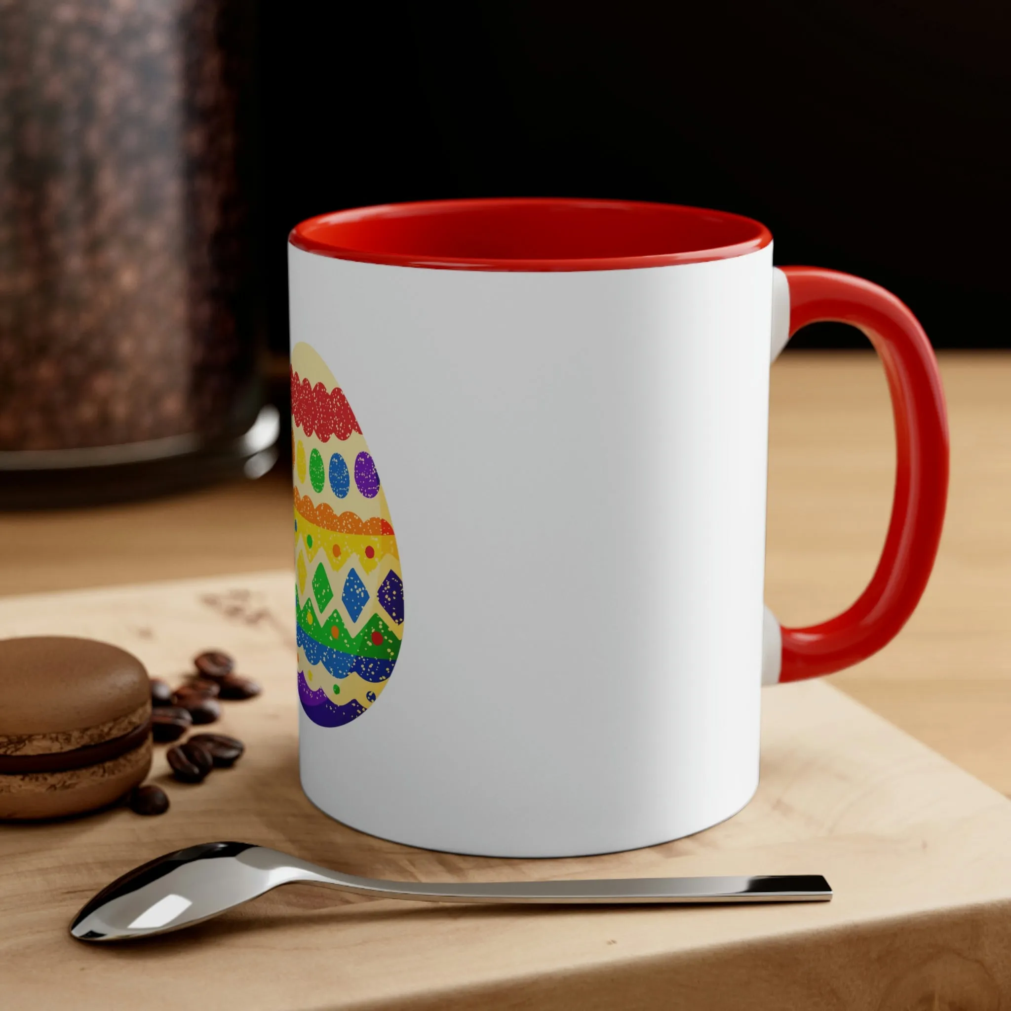 Rainbow Flag Accent Coffee Mug Easter Festival - Easter Egg