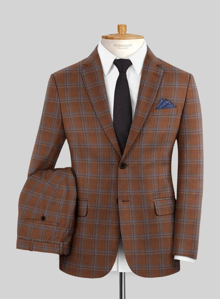 Reda Cumin Brown Checks Wool Suit