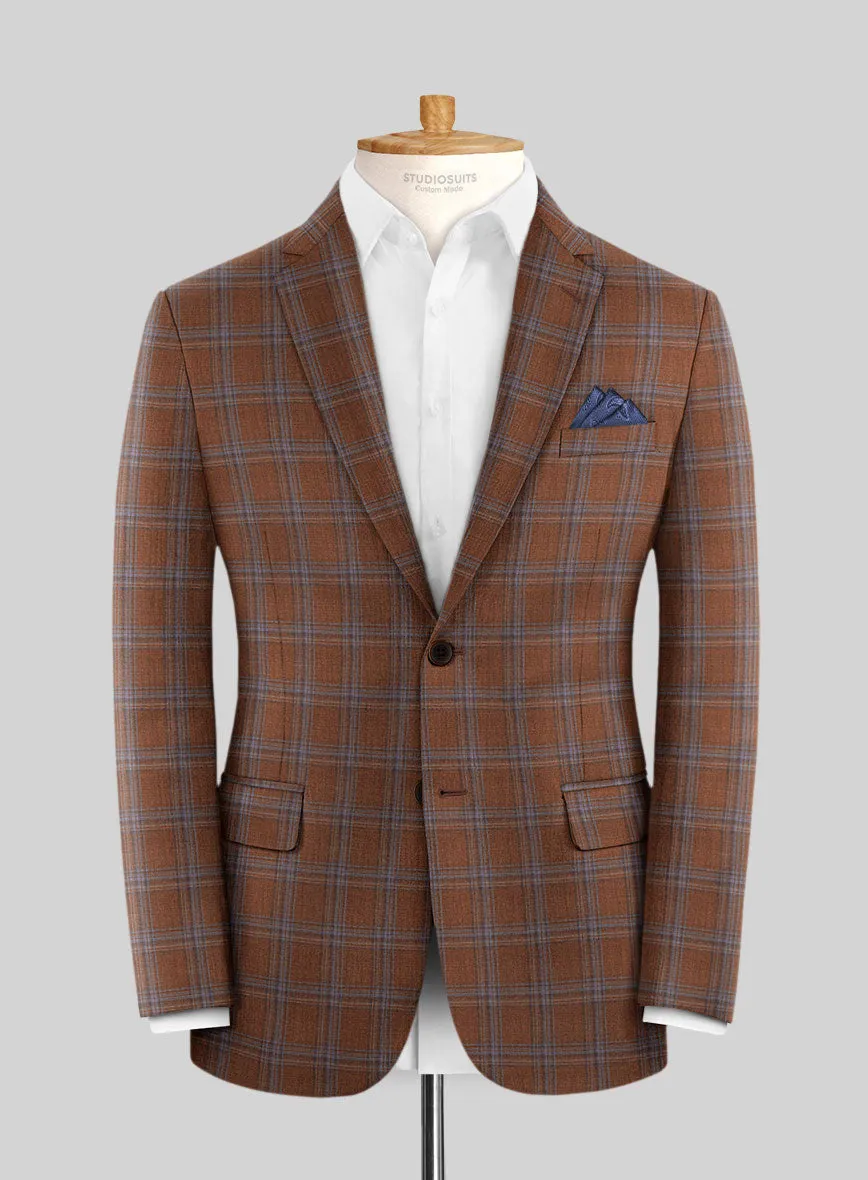 Reda Cumin Brown Checks Wool Suit