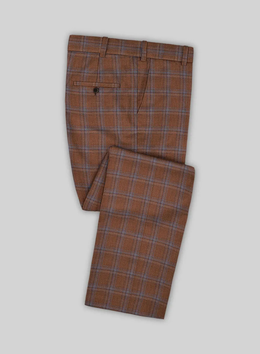 Reda Cumin Brown Checks Wool Suit