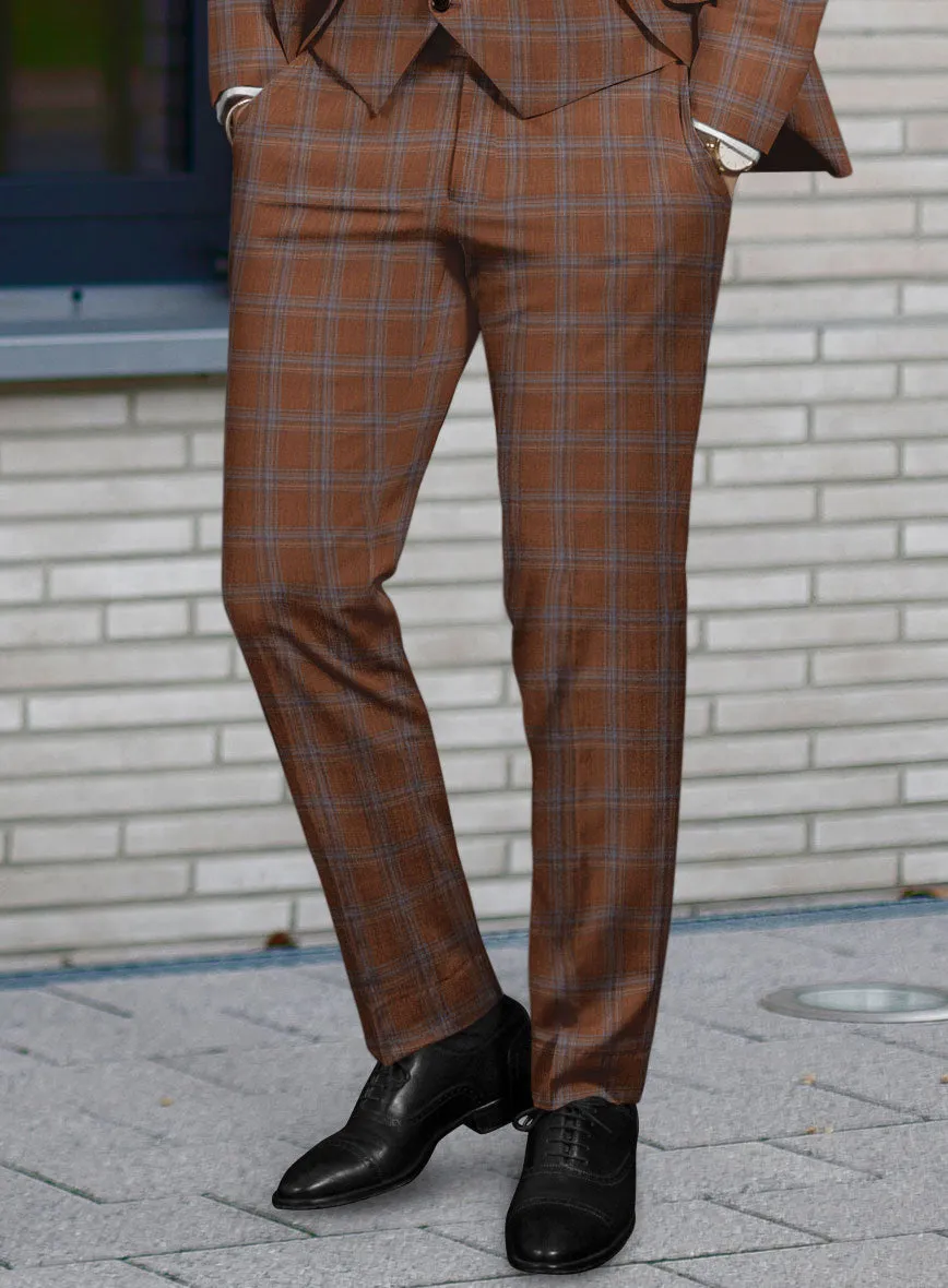 Reda Cumin Brown Checks Wool Suit