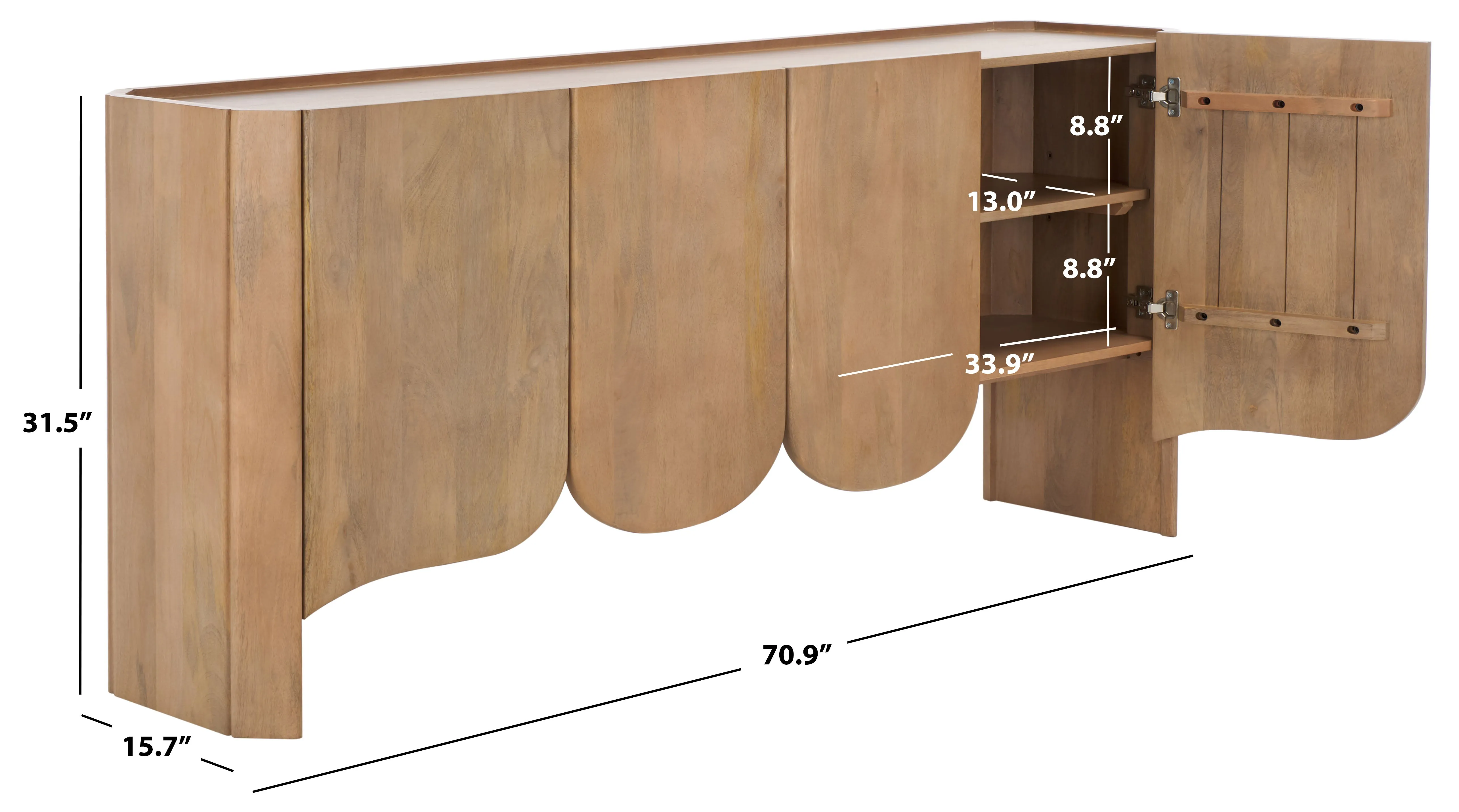 Safavieh Couture Howie 4 Door Wood Sideboard, SFV8300