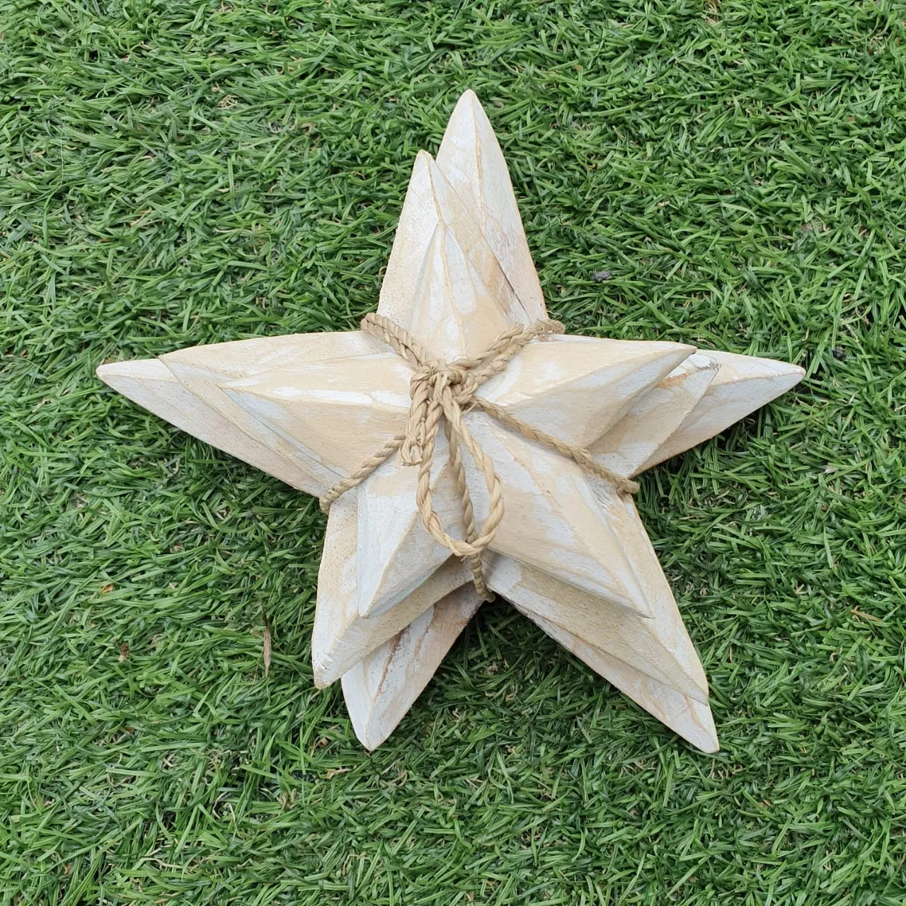 Set 3 Wooden Carved Star1