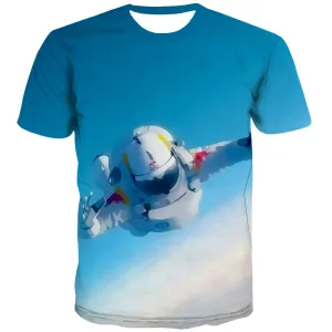 Ski T-shirt Men White Tshirts Cool Movement T shirts Funny Snowfield T-shirts Graphic