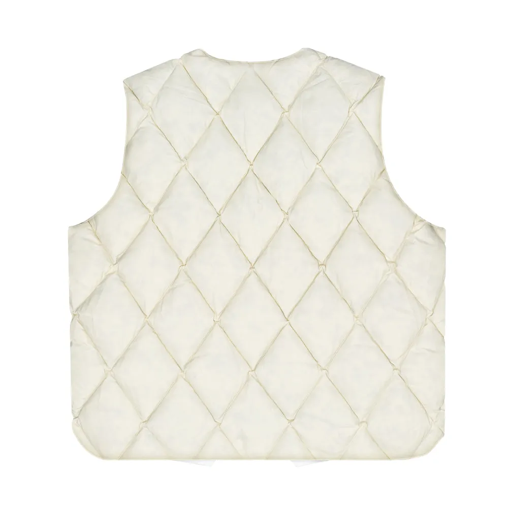 STÜSSY REVERSIBLE QUILTED VEST // CREAM