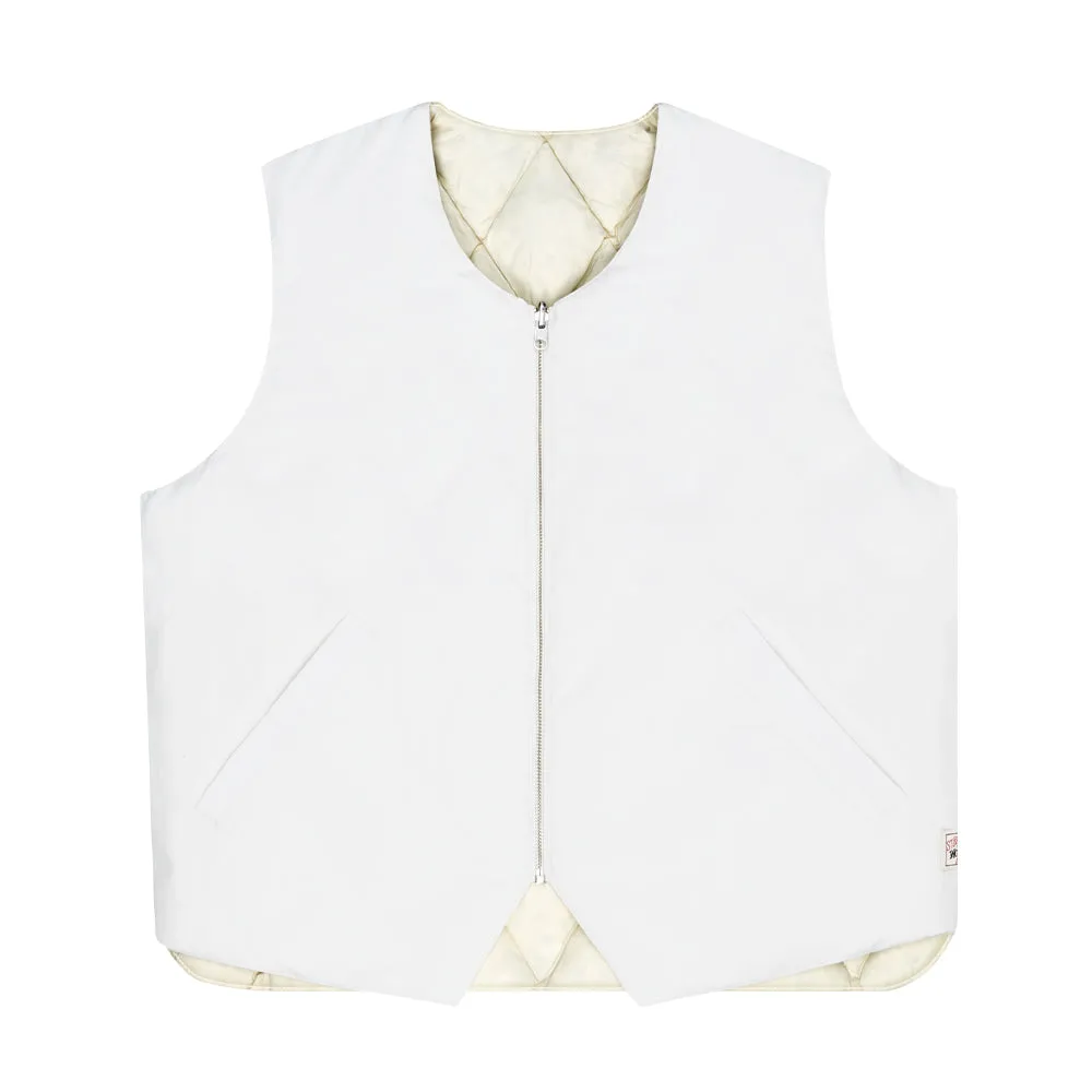 STÜSSY REVERSIBLE QUILTED VEST // CREAM