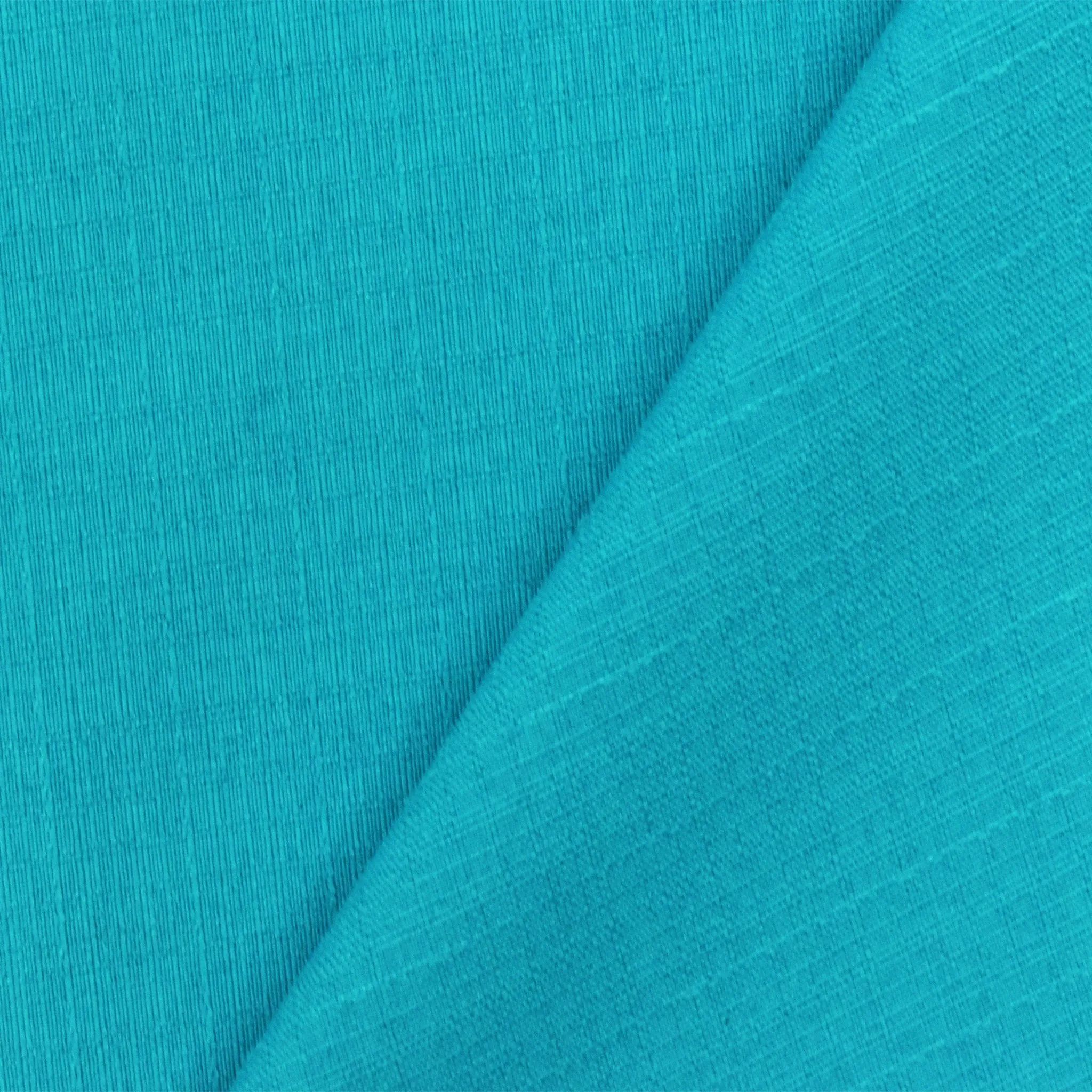 Turquoise Polyester Cross-Hatch Shirting Fabric