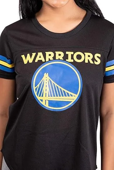 Ultra Game NBA Official Women's Soft Mesh T-Shirt, Golden State Warriors, Black|Golden State Warriors