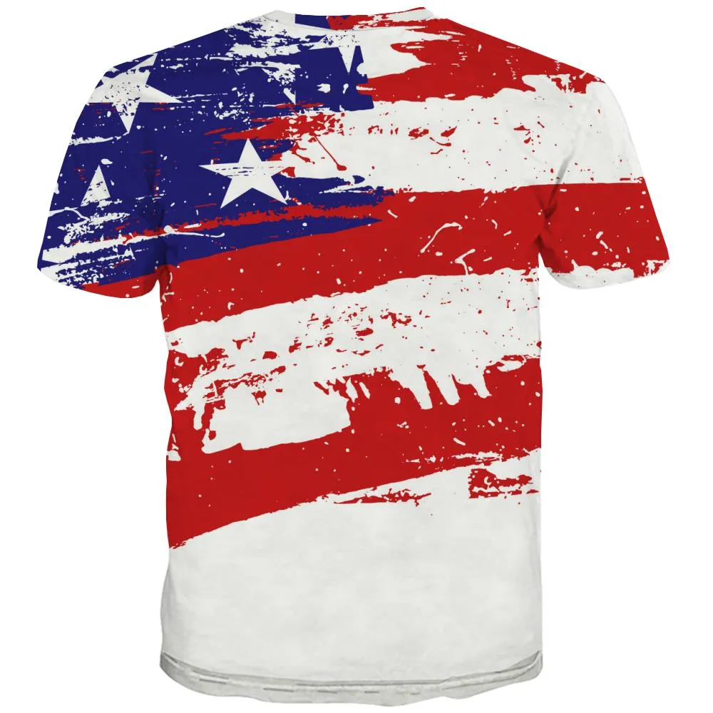 USA T shirts Men Flag T shirts Funny Statue Tshirts Cool Country Shirt Print