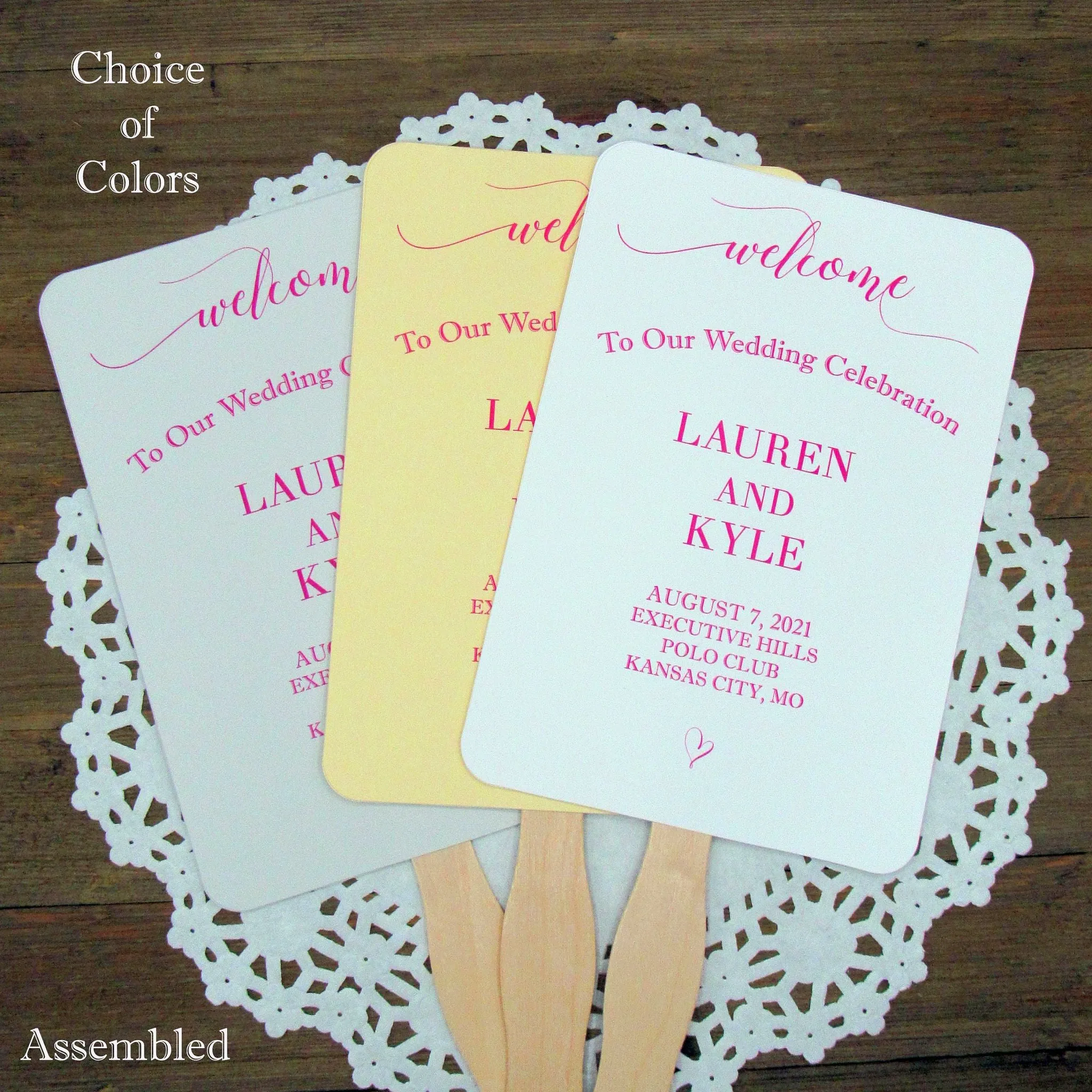 Wedding Favor Fans Personalized