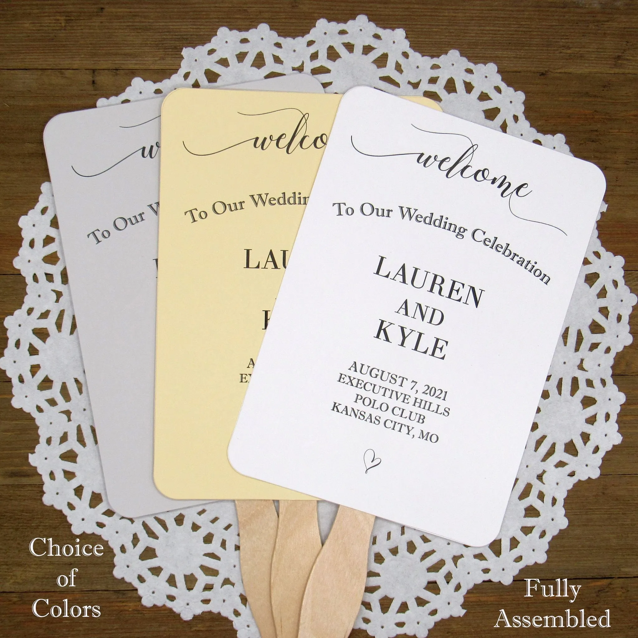 Wedding Favor Fans Personalized