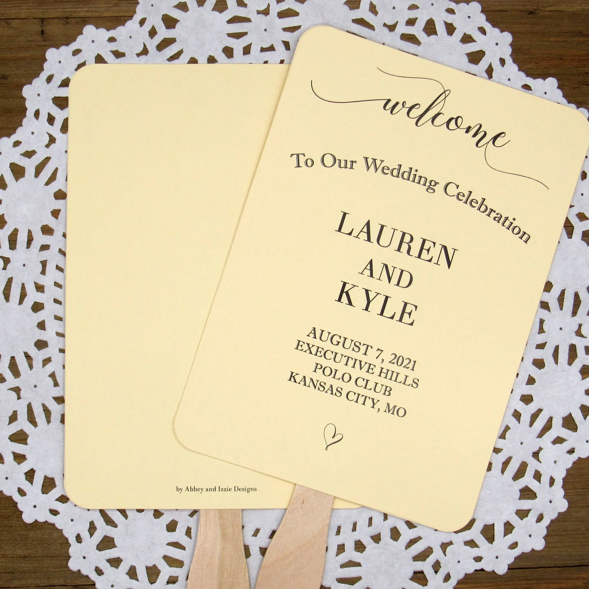 Wedding Favor Fans Personalized