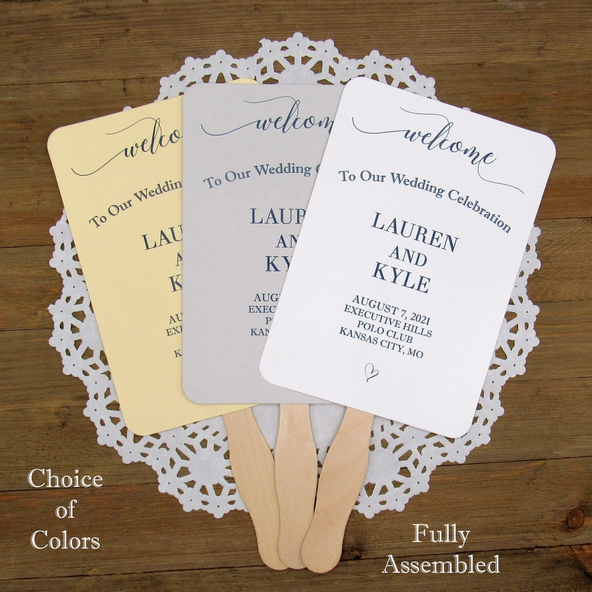 Wedding Favor Fans Personalized