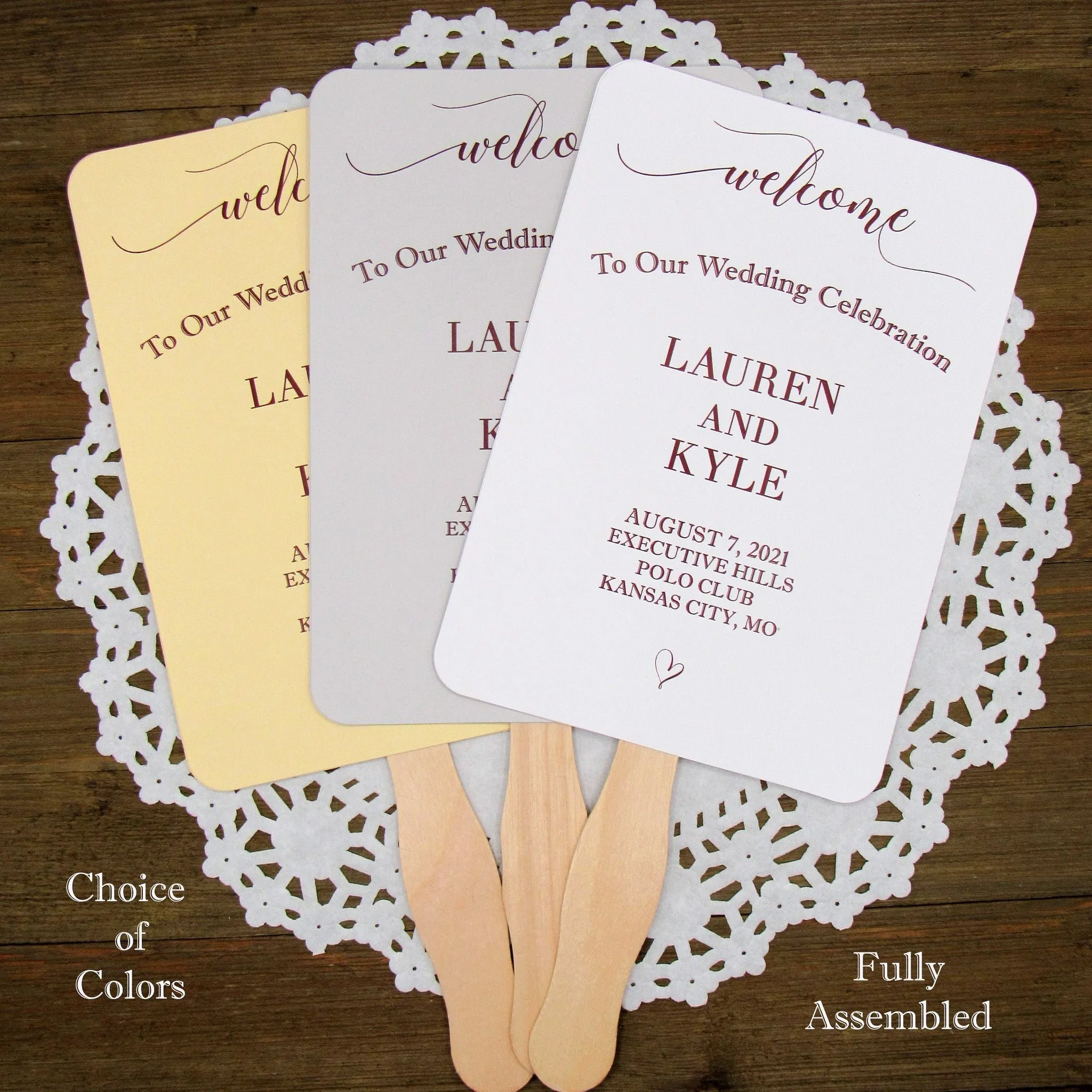 Wedding Favor Fans Personalized