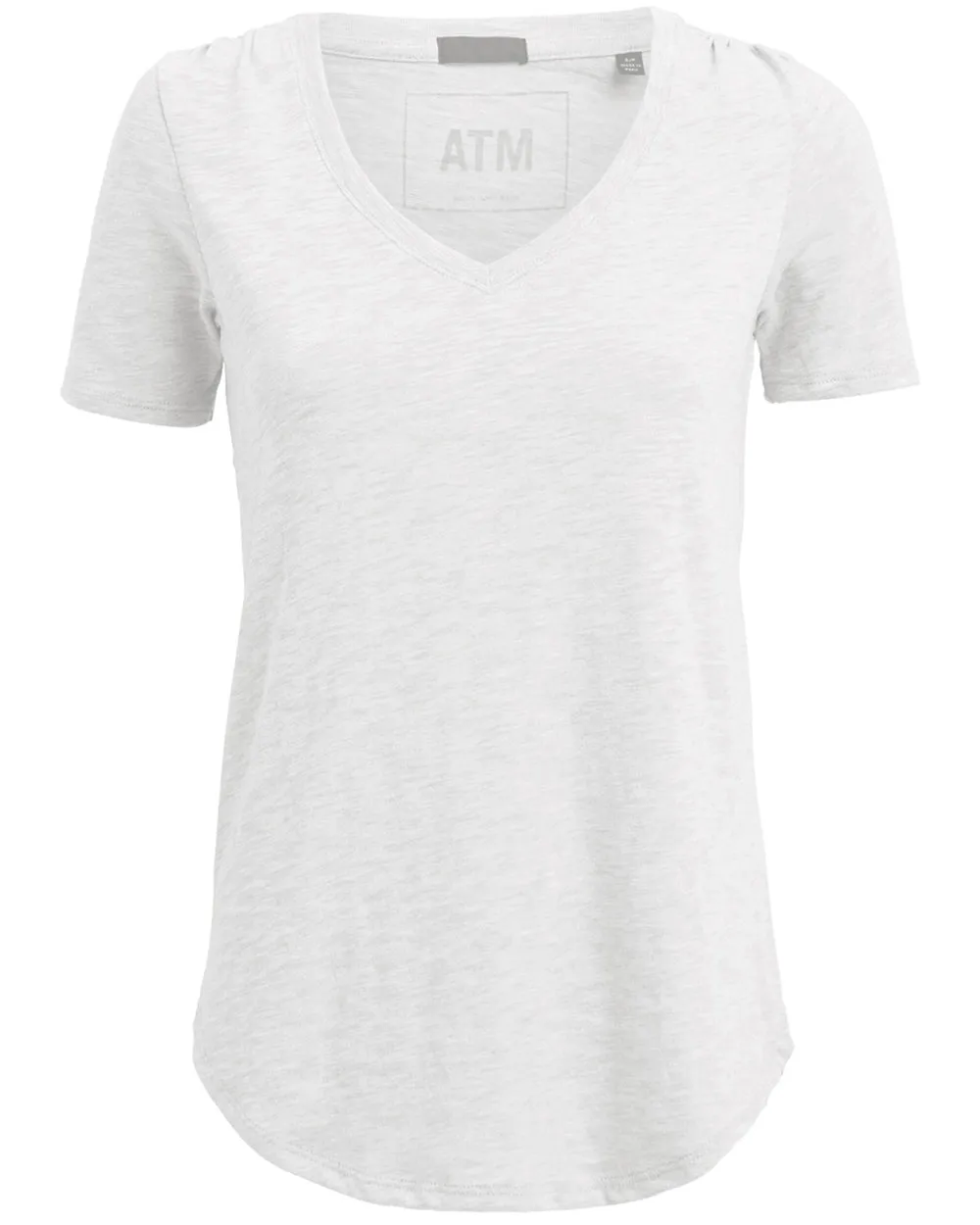 White Slub Jersey V-Neck Tee