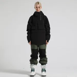 Women's Double Zipper Snowboard Jacket and Baggy Pants